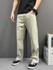 Jeans rectos lavados retro americanos para hombre y mujer, nuevos pantalones versátiles de pierna ancha ajustados holgados de alta costura para ir al trabajo