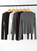 60 Pcds Suéter de Merino Peinado Yangzi para Mujer de Lana Pura Cuello Redondo Ajustado Combinable Camiseta Básica Manga Larga Otoño e Invierno