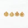 Pingente de Pulseira de Cobre Puro Banhado a Ouro 18K, Corte Redondo Vazado, Etiqueta de Bênção, Cor Ouro Real 14K com Preservação da Cor, Acessórios DIY D106