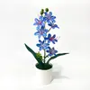 7 flores de jazmín artificiales en una maceta para decoración del hogar y la oficina, bonsái de flores artificiales para fotografía y arreglo fotográfico, maceta pequeña