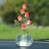 Nuevos adornos de coche de flores de simulación de cristal con adornos de decoración de coche selección creativa para maceta adornos de coche al por mayor