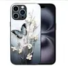 Aplicable a Apple 18PRO Funda de Vidrio Templado 17PROMAX Mariposa Morada Cubierta Protectora iPhone16 Flor 17E