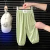 Pantalones de Rayas de Seda de Hielo Anti-Mosquitos Nuevos de Verano para Niños y Niñas, Pantalones Jogger Holgados Transpirables, Pantalones de Aire Acondicionado para Bebé