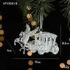 Pingente de Cristal de Gelo de Natal Enfeite de Árvore de Natal Acrílico Transparente Anjo Luz Decoração de Luxo Adereço de Arranjo de Cena