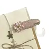 Beleza requintada! Grampo de cabelo com flores salpicadas de strass! Grampo lateral doce de flor com diamante brilhante de alta qualidade, acessórios de cabelo para mulheres
