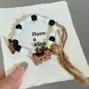 Pulseira de Contas Coloridas Nova Tendência Gelo Picado, Única e Sofisticada, Versátil de Nicho Empilhável com Longo Pingente de Franja