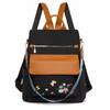 Mochila Feminina Antifurto Bordada da Moda Nova, Mochila de Viagem Simples e Leve, Mochila Urbana de Uso Duplo para Deslocamento