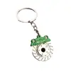 Presente Criativo Disco de Freio Cubo de Roda Pinça Metal Chaveiro Modificação de Carro Disco de Freio Pendente Corrente Argola Chave