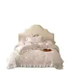 Juego de Cuatro Piezas de Terciopelo de Leche Grueso Francés Tallado para Otoño e Invierno, Suave y Femenino, Coral de Terciopelo Antiestático Tallado, Ropa de Cama 2m