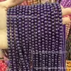 Contas Redondas de Jade Roxo Imitação Otimizada de Ametista Contas Soltas Pulseira Semi-Acabada Roxa Preta Acessórios para Joias DIY com Contas