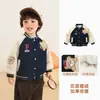 Jaqueta Infantil Kaka Panda com Forro de Lã, Jaqueta Baseball para Meninos, Blusa de Inverno Quente para Meninas, Roupa de Inverno para Bebê, Estilo Moderno