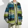 Suéter cárdigan de nicho con degradado para otoño e invierno para hombre, Marca Ins Retro Trendy de estilo americano, Chaqueta de punto holgada y versátil para pareja