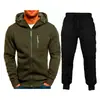 Suéter cárdigan deportivo casual de jacquard para hombre con capucha, conjunto del mismo color