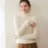 26 Nuevo Suéter de Cachemir de Cuello Alto Otoño/Invierno para Mujer, Suéter de Punto Grueso de Siete Puntos, Suéter Delgado de Canalé Adelgazante, Suéter de Capa Base