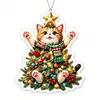 Colgantes acrílicos navideños transfronterizos, decoraciones navideñas de animales de dibujos animados, colgantes decorativos para fiestas navideñas al por mayor