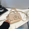 Bolsa Simples de Cor Contrastante Estilo Francês para Mulheres 2025 Cor Doce Novo Estilo Coreano Casual de Ombro Transversal de Mão Bolsa Quadrada Pequena Feminina