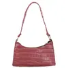 Bolsa de mão texturizada popular deste ano para mulheres, novo modelo outono 2026, bolsa de ombro cor sólida com padrão de crocodilo, bolsa de ombro da moda