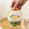 Contenedor de plástico transparente redondo BNBSR con asa, sello hermético, apto para almacenar aceitunas y otros alimentos en conserva