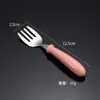 Directo de fábrica acero inoxidable cuchara tenedor infantil caricatura creativo suplemento alimenticio infantil Amazon 304 cuchara tenedor traje conveniente