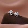 Pendientes de Flor de Rosa de Plata Pura S999 para Mujer, Lujo Ligero, Gama Alta, Pendientes Simples, Retro Francés, Pendientes Lindos y Dulces al por Mayor