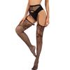 Talla Grande Encaje Sin Entrepierna Muslo Alto Liguero Europeo y Americano Super Elástico Calado Red de Pesca Medias Panty Sexy