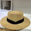 Chapéu de Palha Estilo Old Money para Férias na Praia de Verão, Chapéu de Sol Respirável Vazado Tecido à Mão em Palha, Chapéu de Sol para Exterior