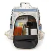 Bolsas de Comércio Exterior Grande Capacidade Tecido PU Feminino Moda Estampada Mochila Portátil Feminina 2025 Nova Mochila Multifuncional