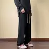 Ropa de Hombre #Teñido Amarillo Barro Streetwear Americano Jeans de Pierna Ancha Marca de Tendencia para Hombre Cintura Elástica Caída Suelta Pantalones de Pierna Recta