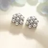 Pendientes de Botón Baroque con Perlas de Zirconia de Lujo para Mujer, Pendientes de Gama Alta de Nicho con un Temperamento de Lujo Ligero
