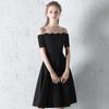 Vestido Negro Pequeño 2026 Nuevo Estilo Elegante y Sexy de un Hombro Negro Corto de Celebridad para Fiesta de Noche para Mujeres