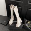 Botas de Caballero Gruesas Cómodas Estilo Nuevo Otoño e Invierno 2026 Estilo Británico Moda Tacón Grueso Simple Cierre Trasero Botas Altas
