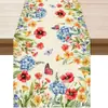 Camino de Mesa Impreso con Patrón Floral de Venta Cruzada Más Vendido para Primavera y Verano, Mantel, Aislante Térmico y Resistente a Manchas para Sala de Estar Venta al por Mayor