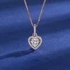 Collar de circonitas para mujer, cadena corta de clavícula con diamantes en forma de corazón, sencillo y elegante, colgante popular de Internet para mujer.