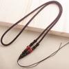 Corda de colar de ágata de madeira de alta qualidade, corda de corrente de suéter com contas redondas, cordão para pingente de jade masculino e feminino, acessórios de joias, atacado