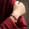 Pulsera de arena púrpura dorada de cristal de mineral crudo de cinabrio natural pulsera de calabaza de cera de abeja Mano rápida de TikTok Comercio electrónico entrega en una sola pieza