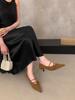 Zapatos Mary Jane de Tacón de Aguja con Punta de Gamuza Estilo Retro Francés para Mujer 2026 Primavera Nuevos Zapatos de Tacón Kitten para Viaje y Noche