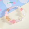 Pulsera de Plata Blanca con Estrellas, Camelia Rosa con Esmalte Rosa de Hada, Pulsera de Amor para Niños, Pulsera para Novia