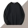 Moletom masculino, estilo primavera e outono, gola redonda, manga longa, blusa básica, top versátil casual solto, roupas masculinas