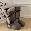 Botas de Nieve Gruesas con Suela Gruesa para Mujer 2026 Nuevo Invierno Antideslizantes Algodón con Piel Retro Plus Terciopelo Aumento de Altura