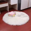Tapete Peludo Tapete de Lã Sintética Tapete Redondo Capacho Branco Sala de Estar Quarto Janela de Canto Europeia Cobertor Dropshipping