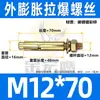 Tornillo de expansión galvanizado de acero al carbono, tornillo de explosión de hierro, color zinc, perno de expansión externo, expansión de acero inoxidable, venta al por mayor M6/M8