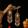 Pendientes Bohemios para Mujer, Pendientes Largos de Semillas Acrílicas Multicapa con Forma de Gota de Agua, Accesorios de Pendientes Estilo Retro Vacacional