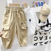 Pantalones Cargo de Otoño para Niños 2026 Nuevos Elegantes Casuales de Algodón Largos para Niños Primavera y Otoño Estilo de Moda