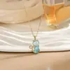 Transfronterizo Japón Corea Lujo Ligero Más Vendido Fresco Dulce Estilo Collar de Moda Versátil Cadena de Clavícula de Gato con Gema Sensación de Alta Gama