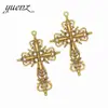 Novo pingente de cruz de liga multicolor YuenZ acessórios para joias artesanais DIY 63 * 42mm T100