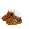 Botas de Nieve para Niños, Zapatos de Invierno con Piel para Niños, Engrosados y de Terciopelo, Zapatos Grandes de Algodón para Niños Bebés, Zapatos de Pan para Niñas, Cálidos