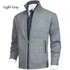 Novedad Otoño/Invierno 2026 Suéter Cardigan de Color Sólido con Cuello Alto de Moda Chaqueta Tejida Suéter de Talla Grande para Hombre