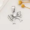 Colgante de Acero Inoxidable Transfronterizo Europeo y Americano Accesorios para Joyería DIY Accesorios de Collar con Lazo y Corazón Chapados en Oro de 18K Joyería para Mujer