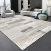 Tapete de Sofá para Sala de Estar Nórdica Mais Vendido, Tapete de Chão para Quarto de Casa, Listras de Veludo Cristal, Antiderrapante, Resistente a Manchas, Tapete de Área Grande