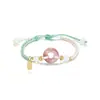 Pulsera de Pareja con Hebilla de Paz de Flor de Durazno para Mujer, Pulsera Tejida Nicho de Lujo Ligero, Nuevo Estilo Joyería de Mejor Amiga
